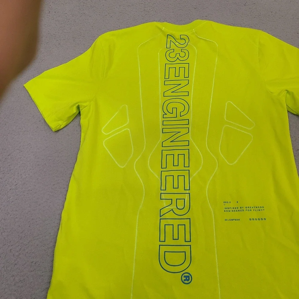 Air Jordan 23 Engineered Shirt Mens Small Flourescent Hi Viz Jumpman‎ Flight